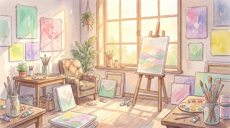 墨水之心APP 同人动漫 界面展示 画室场景